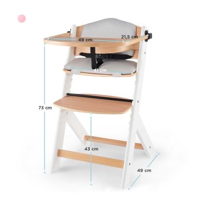 KINDERKRAFT - Children's dining chair ENOCK with cushions grå/vit