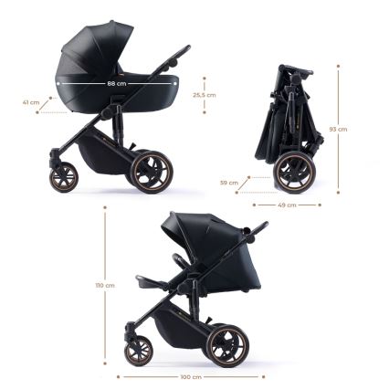 KINDERKRAFT - Combination stroller 2i1 PRIME 2 svart