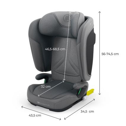 KINDERKRAFT - Hopfällbar bilbarnstol UNITY 2 i-Size 100-150 cm grå