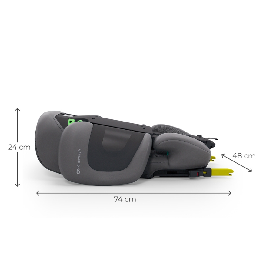 KINDERKRAFT - Hopfällbar bilbarnstol XPAND 2 PRO 100-150 cm grå