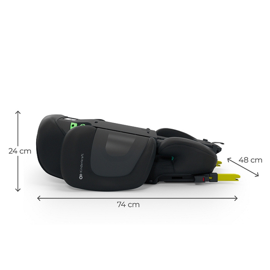 KINDERKRAFT - Hopfällbar bilbarnstol XPAND 2 PRO 100-150 cm svart