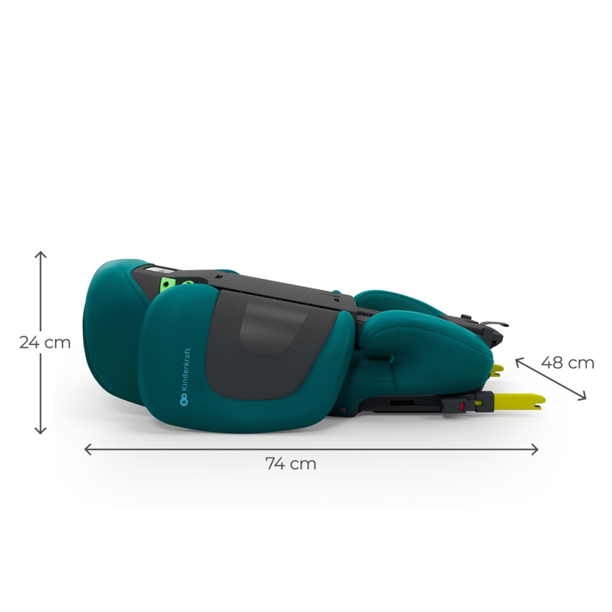 KINDERKRAFT - Hopfällbar bilbarnstol XPAND 2 PRO, 100–150 cm, turkos