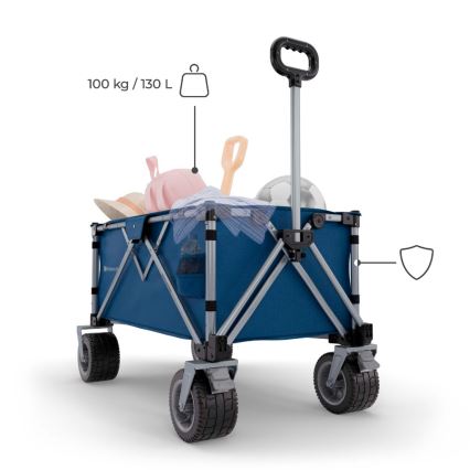 KINDERKRAFT - Hopfällbar transportvagn WAGON ROLLSTER blå