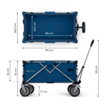 KINDERKRAFT - Hopfällbar transportvagn WAGON ROLLSTER blå