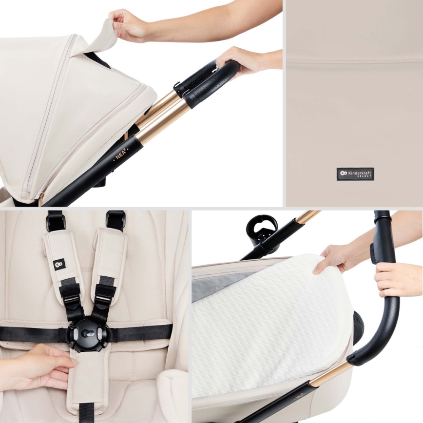 KINDERKRAFT - Kombinations barnvagn 2i1 NEA 2 beige