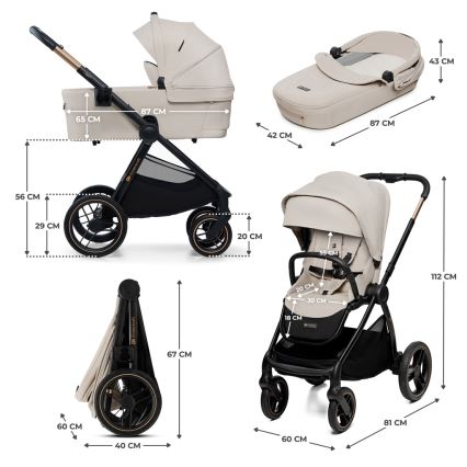 KINDERKRAFT - Kombinations barnvagn 2i1 NEA 2 beige