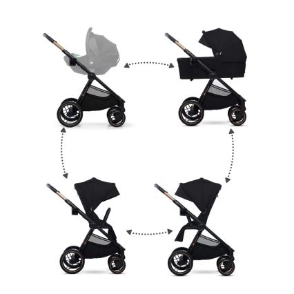 KINDERKRAFT - Kombinations barnvagn 2i1 NEA 2 Midnight svart