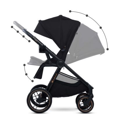 KINDERKRAFT - Kombinations barnvagn 2i1 NEA 2 Midnight svart