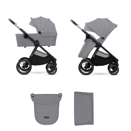 KINDERKRAFT - Kombinations barnvagn 2i1 NEA 2 Platinum grå