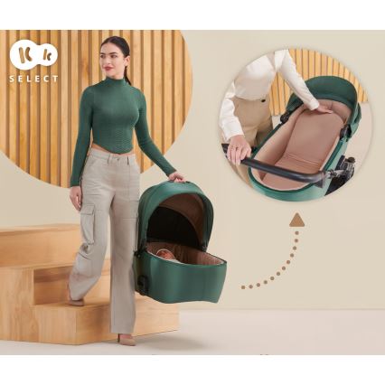 KINDERKRAFT - Kombinations barnvagn 2i1 PRIME 2 grön