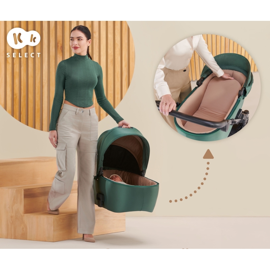 KINDERKRAFT - Kombinations barnvagn 2i1 PRIME 2 grön