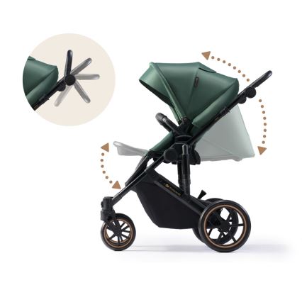 KINDERKRAFT - Kombinations barnvagn 2i1 PRIME 2 grön