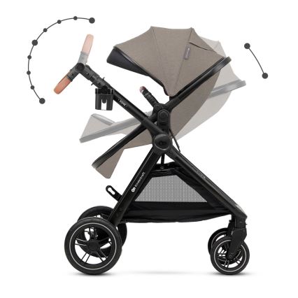 KINDERKRAFT - Kombinations barnvagn 3i1 ESME Sand beige + bilstol MINK PRO