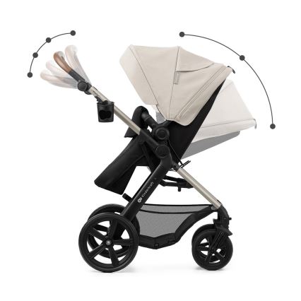 KINDERKRAFT - Kombinations barnvagn 3i1 MOOV 2 Moonlight grå + bilstol MINK PRO