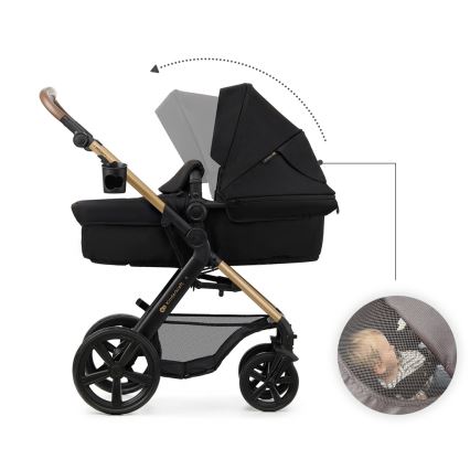 KINDERKRAFT - Kombinations barnvagn 3i1 MOOV 2 Pure svart + bilstol MINK PRO