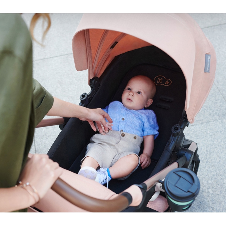 KINDERKRAFT - Kombinations barnvagn 3i1 MOOV 2 Sand beige + bilstol MINK PRO