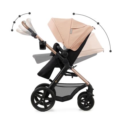 KINDERKRAFT - Kombinations barnvagn 3i1 MOOV 2 Sand beige + bilstol MINK PRO