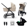 KINDERKRAFT - Kombinations barnvagn 3i1 NEWLY Sand beige + bilstol MINK PRO