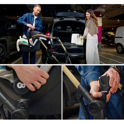 KINDERKRAFT - Kombinerad 3-i-1-barnvagn MOOV 2 XL Air Grey