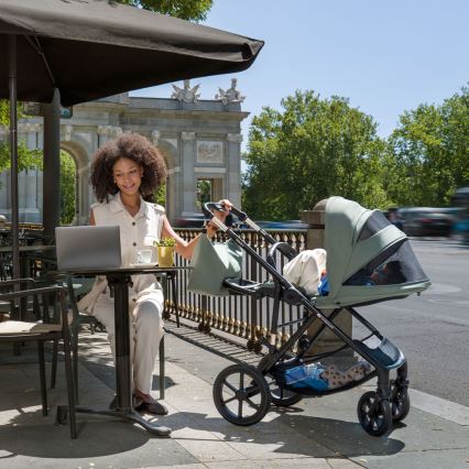 KINDERKRAFT - Kombinerad 3-i-1 barnvagn PRIME 3 Mörkgrön