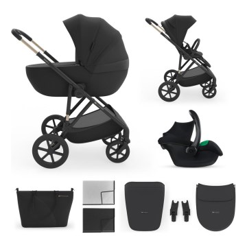 KINDERKRAFT - Kombinerad 3-i-1 barnvagn PRIME 3 Venezian svart