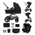 KINDERKRAFT - Kombinerad barnvagn 3 i 1 MOOV 2 XL Air Svart