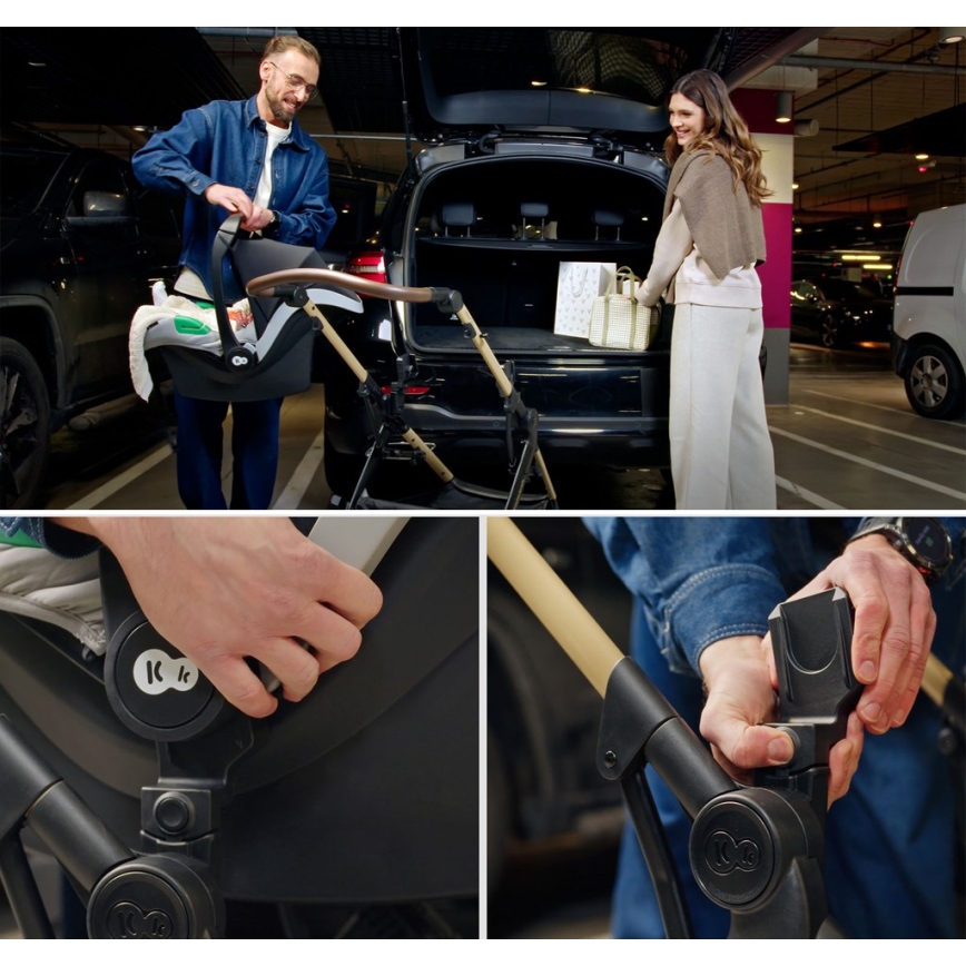 KINDERKRAFT - Kombinerad barnvagn 3 i 1 MOOV 2 XL Air Svart