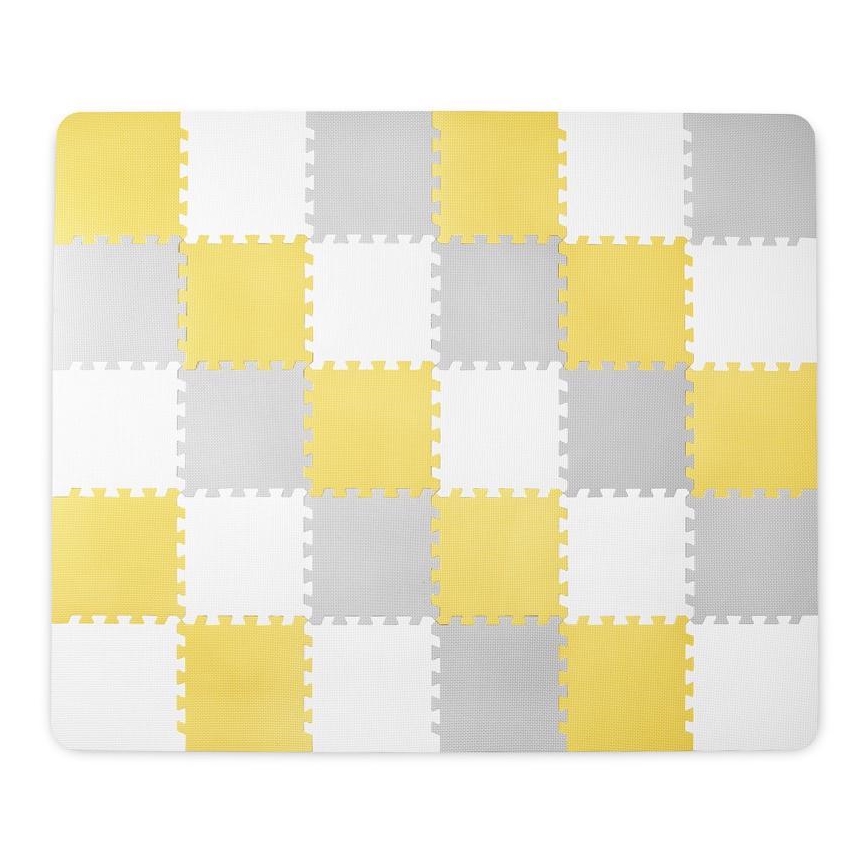 KINDERKRAFT - Skumgummipussel LUNO 30 delar grå/gul