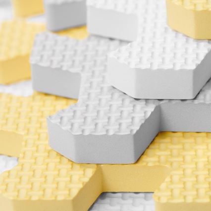 KINDERKRAFT - Skumgummipussel LUNO 30 delar grå/gul