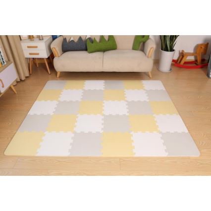 KINDERKRAFT - Skumgummipussel LUNO 30 delar grå/gul