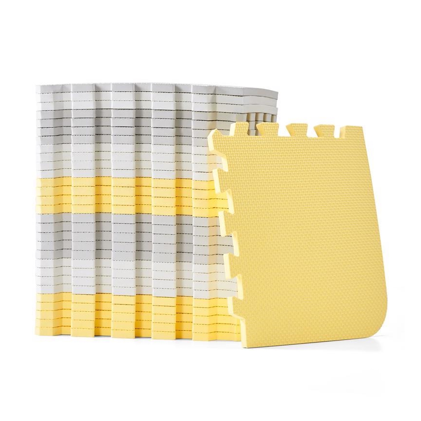 KINDERKRAFT - Skumgummipussel LUNO 30 delar grå/gul