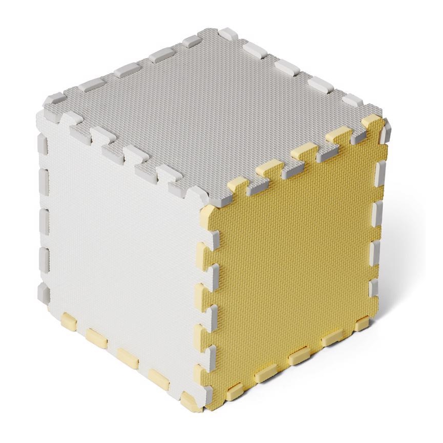 KINDERKRAFT - Skumgummipussel LUNO 30 delar grå/gul