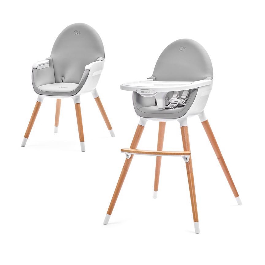 KINDERKRAFT - Matstol FINI grå/vit