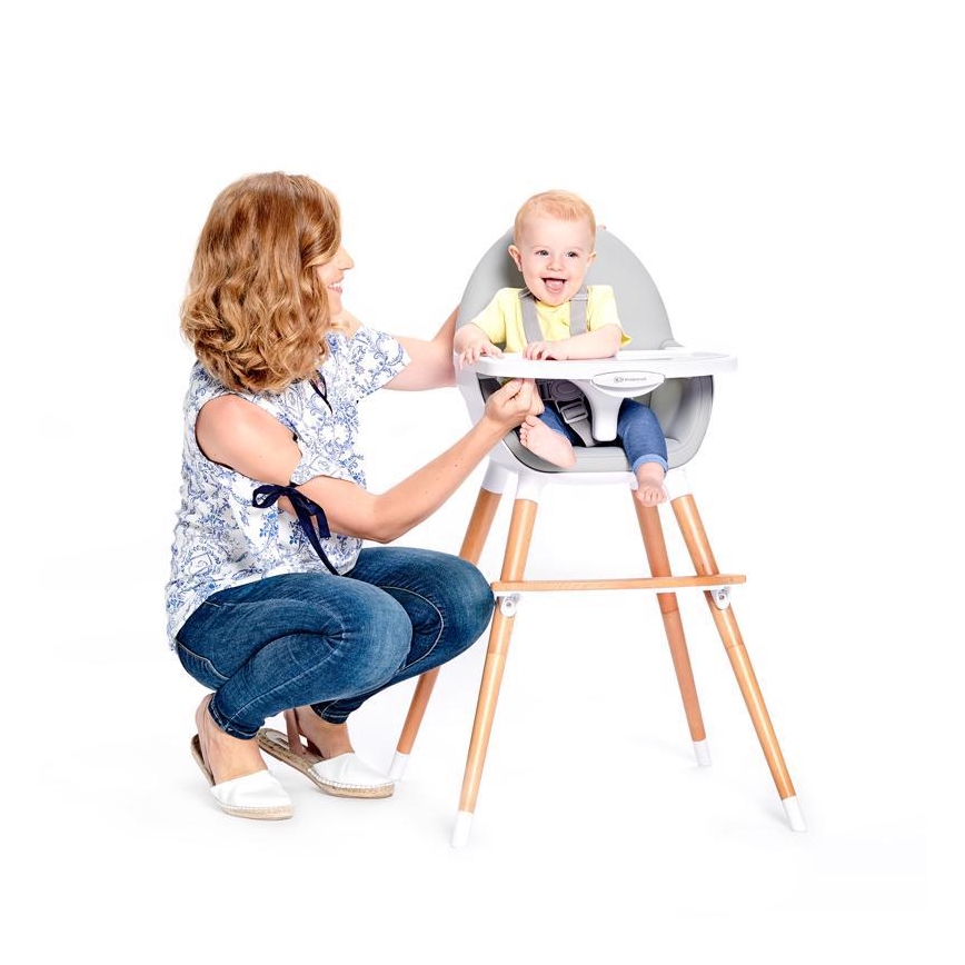 KINDERKRAFT - Matstol FINI grå/vit