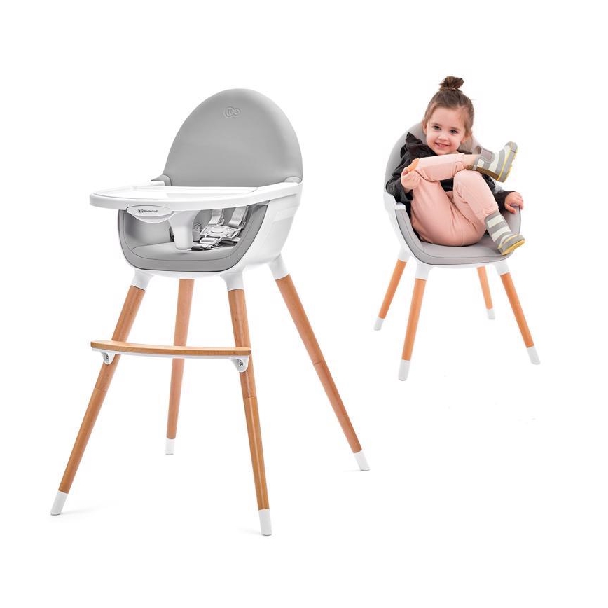 KINDERKRAFT - Matstol FINI grå/vit