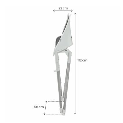 KINDERKRAFT - Matstol för barn 2i1 DINNLY grå
