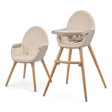 KINDERKRAFT - Matstol för barn 2v1 FINI2 bok/beige