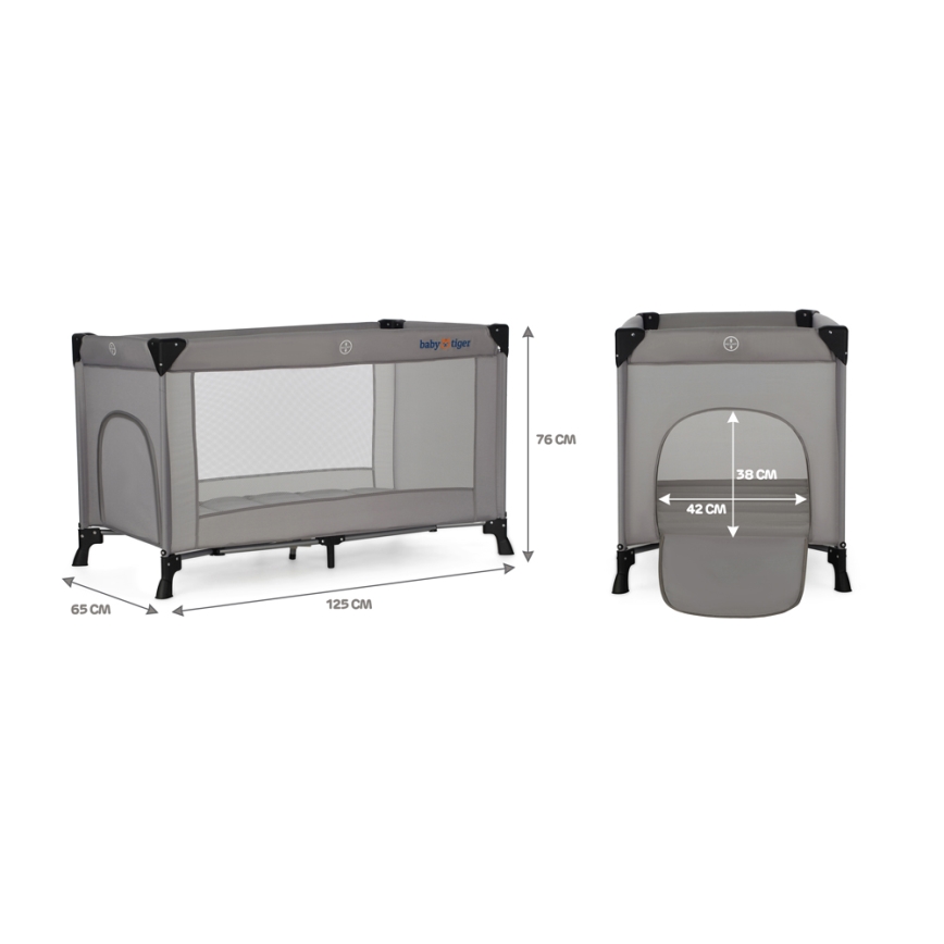 KINDERKRAFT - Resesäng Baby Tiger VIKI grå