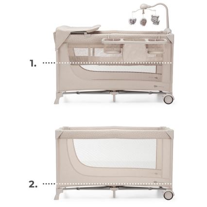 KINDERKRAFT - Resesäng JOY 2 med tillbehör beige