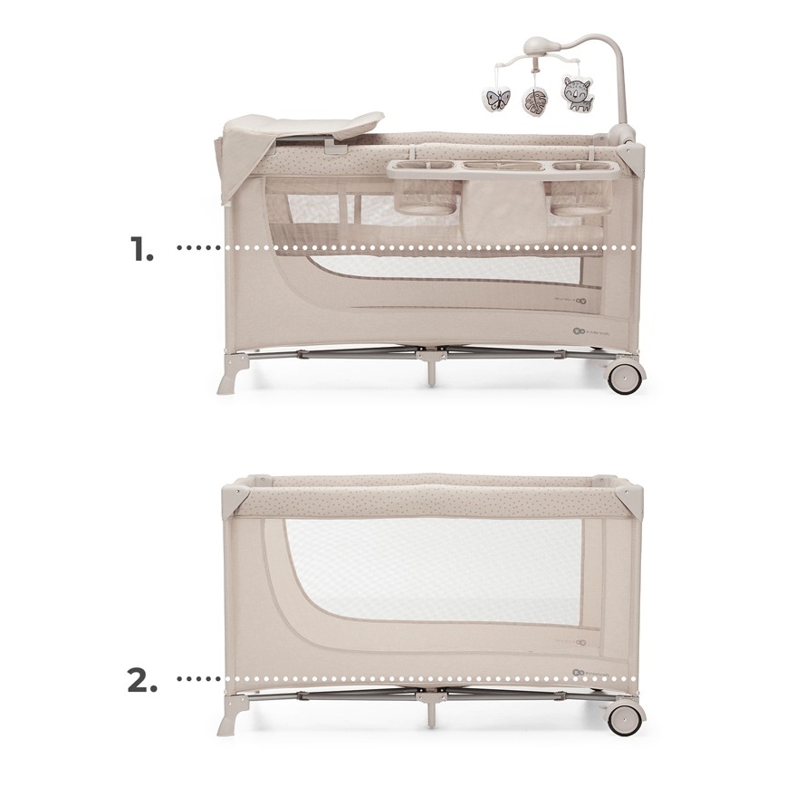 KINDERKRAFT - Resesäng JOY 2 med tillbehör beige