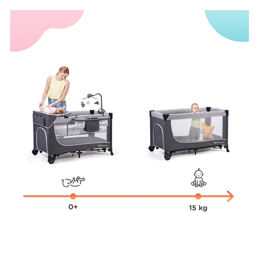 KINDERKRAFT - Resesäng LEODY grå