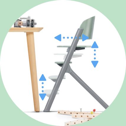 KINDERKRAFT SELECT - Barnstol 3-i-1 LIVY Premium Aster rosa