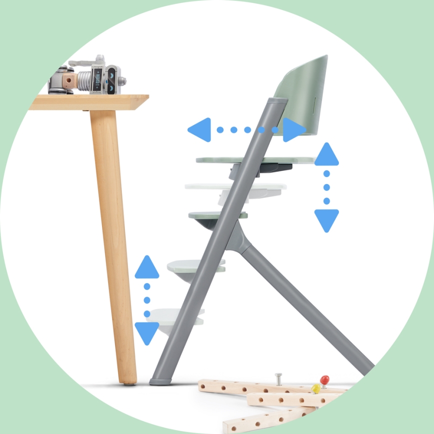 KINDERKRAFT SELECT - Barnstol 3-i-1 LIVY Premium Aster rosa