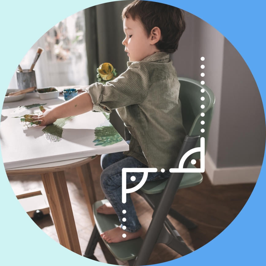 KINDERKRAFT SELECT - Barnstol 3-i-1 LIVY Premium Olivgrön