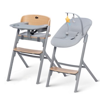 KINDERKRAFT SELECT - Barnmatstol 3 i 1 LIVY Premium ek + babysitter CALMEE