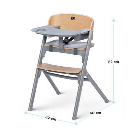 KINDERKRAFT SELECT - Barnmatstol 3 i 1 LIVY Premium ek + babysitter CALMEE