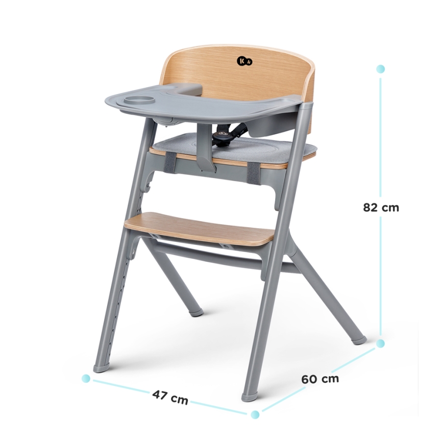 KINDERKRAFT SELECT - Barnmatstol 3 i 1 LIVY Premium ek + babysitter CALMEE
