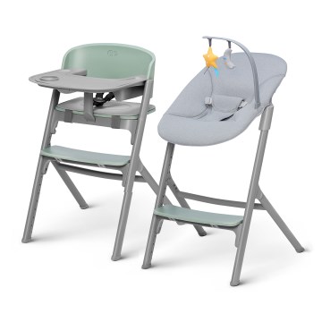 KINDERKRAFT SELECT - Barnmatstol 3 i 1 LIVY Premium Olive green + babysitter CALMEE