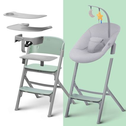 KINDERKRAFT SELECT - Barnmatstol 3-i-1 LIVY Premium Aster pink + babysitter CALMEE