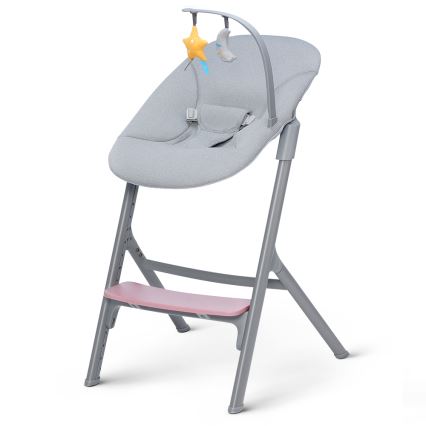 KINDERKRAFT SELECT - Barnmatstol 3-i-1 LIVY Premium Aster pink + babysitter CALMEE